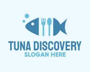 Fish Seafood Cutlery Diner logo design