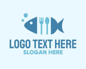 Bass - Fish Seafood Cutlery Diner logo design