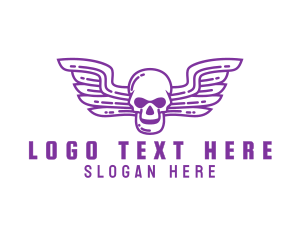 Skull Wing Outline logo