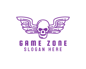 Skull Wing Outline Logo