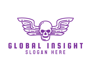 Skull Wing Outline Logo