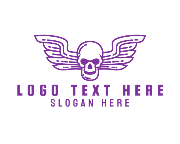 Skull Wing Outline logo