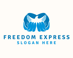 Hands Dove Freedom logo design