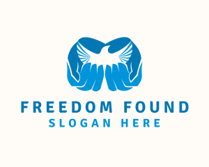 Hands Dove Freedom logo design