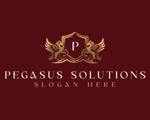 Pegasus Shield Crest  logo design