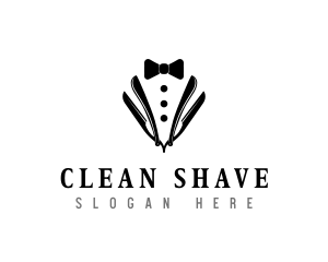 Barber Razor Gentleman logo design