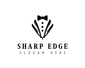 Barber Razor Gentleman logo design