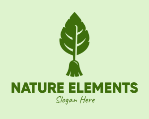 Nature Leaf Broom logo design