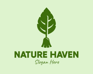 Nature Leaf Broom logo design