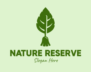 Nature Leaf Broom logo design