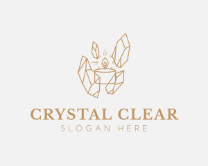 Wellness Candle Crystal logo design