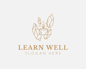 Wellness Candle Crystal logo design