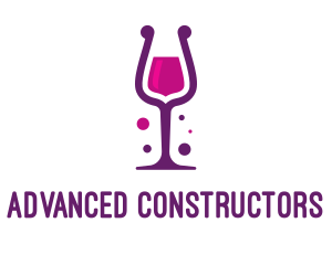 Purple Wine Glass logo design