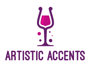 Purple Wine Glass logo design