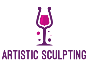 Purple Wine Glass logo design