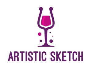 Purple Wine Glass logo design