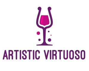 Purple Wine Glass logo design