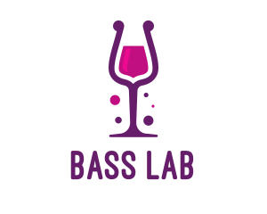 Purple Wine Glass logo design