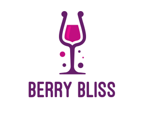 Purple Wine Glass logo design