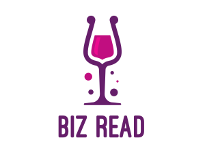 Purple Wine Glass logo design