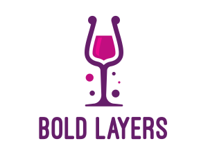 Purple Wine Glass logo design