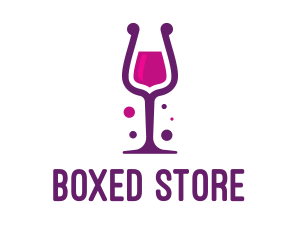 Purple Wine Glass logo design