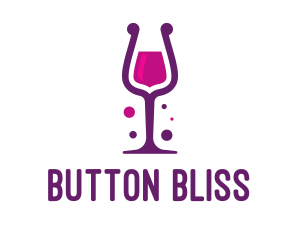 Purple Wine Glass logo design