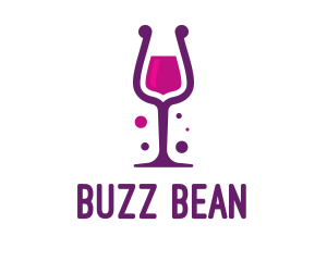 Purple Wine Glass logo design