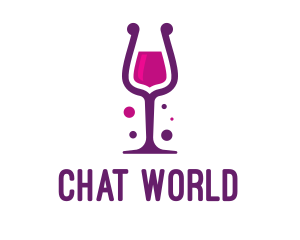 Purple Wine Glass logo design