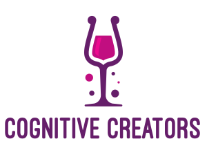 Purple Wine Glass logo design