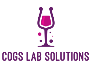 Purple Wine Glass logo design