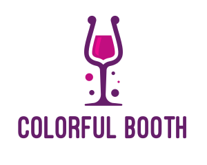 Purple Wine Glass logo design