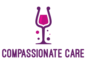 Purple Wine Glass logo design