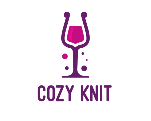 Purple Wine Glass logo design