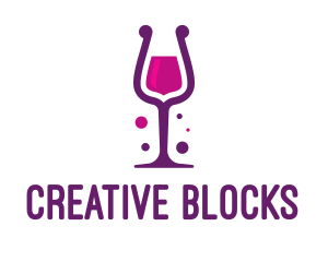 Purple Wine Glass logo design