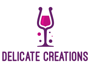 Purple Wine Glass logo design