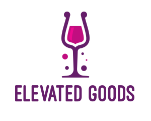 Purple Wine Glass logo design