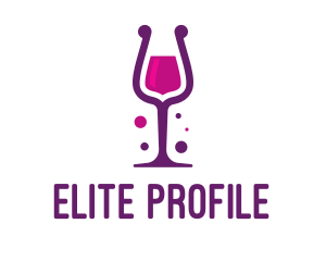 Purple Wine Glass logo design