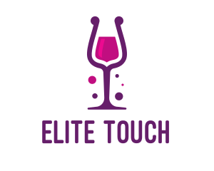 Purple Wine Glass logo design