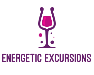 Purple Wine Glass logo design