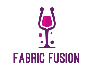 Purple Wine Glass logo design