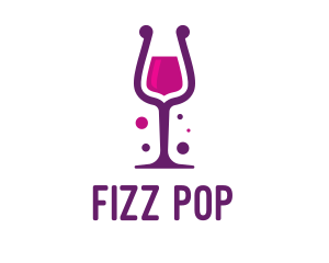 Purple Wine Glass logo design