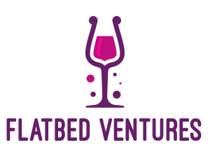 Purple Wine Glass logo design