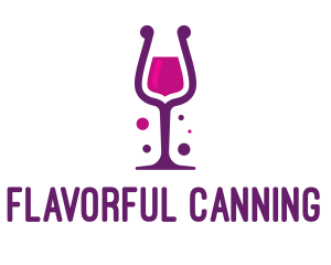 Purple Wine Glass logo design