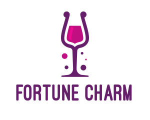 Purple Wine Glass logo design