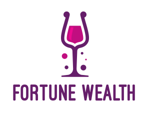 Purple Wine Glass logo design