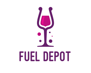 Purple Wine Glass logo design