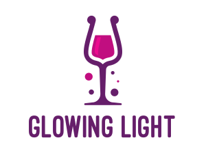 Purple Wine Glass logo design