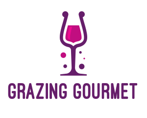 Purple Wine Glass logo design