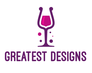 Purple Wine Glass logo design